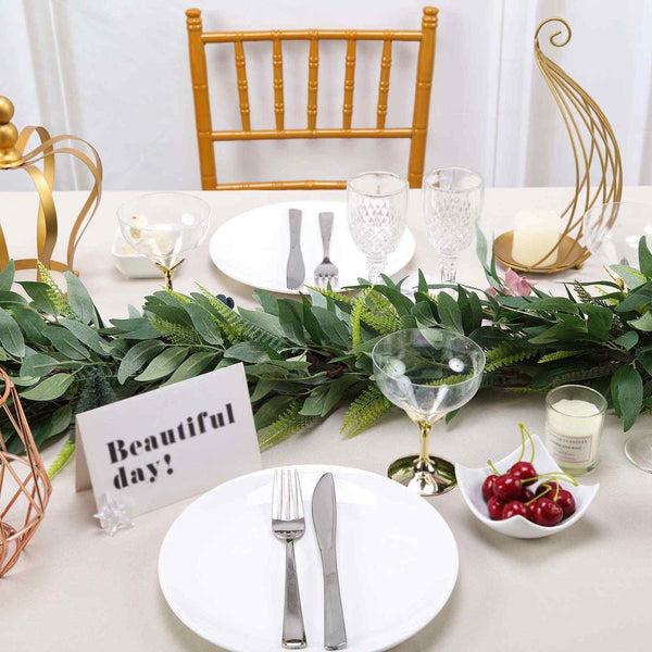 4 FT | Real Touch Willow & Frond Leaves Green Artificial Garland