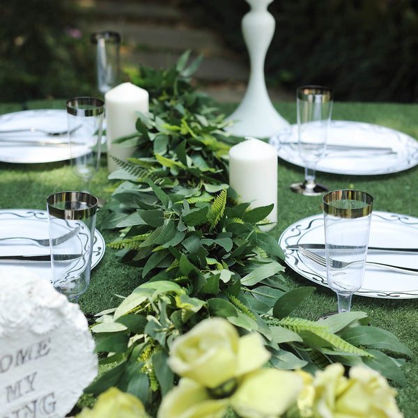 4 FT | Real Touch Willow & Frond Leaves Green Artificial Garland