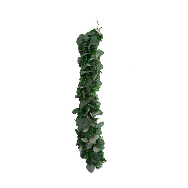 3 Feet | Real Touch Eucalyptus & Boxwood Leaves Green Artificial Garland Vines