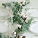 5 FT Green Artificial Eucalyptus Leaves Garland with White Natural Cotton Bolls