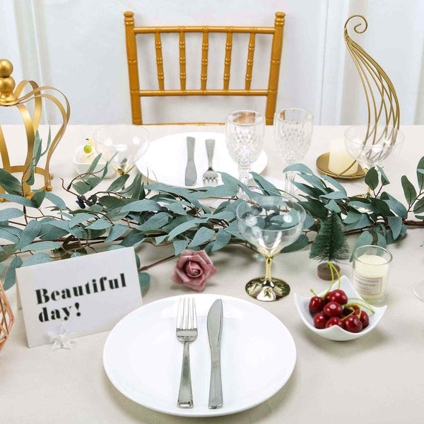 5 FT | Real Touch Willow Frosted Green Leaves Artificial Garland Vines