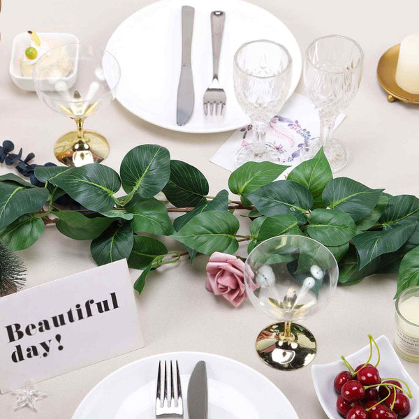 5 FT | Real Touch Green Poplar Leaves Artificial Garland Vines