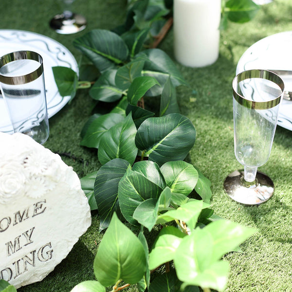 5 FT | Real Touch Green Poplar Leaves Artificial Garland Vines