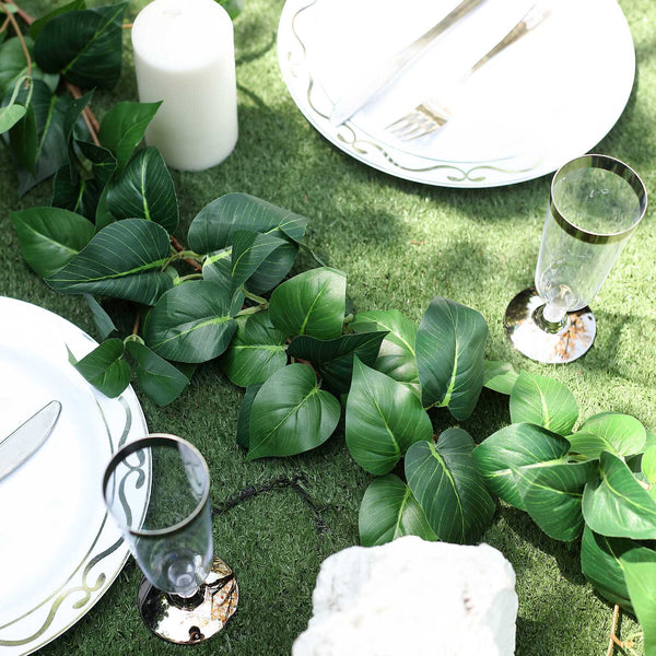 5 FT | Real Touch Green Poplar Leaves Artificial Garland Vines