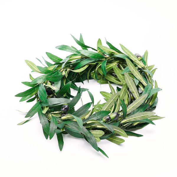6FT Faux Olive Branch Garland, Artificial Vine Greenery Garland With Olives