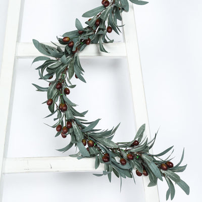 Faux Olive Branch, Artificial Greenery Garland