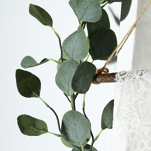 Frosted Green Garland, Greenery Garland, Faux Eucalyptus Garland