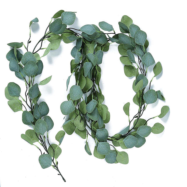 Frosted Green Garland, Greenery Garland, Faux Eucalyptus Garland