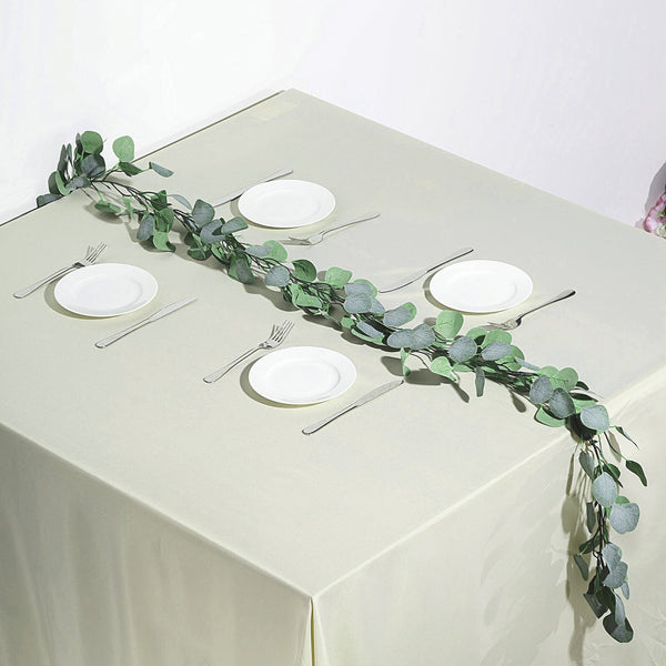 Frosted Green Garland, Greenery Garland, Faux Eucalyptus Garland