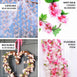 2 Pack | 7FT Artificial Cherry Blossom Silk Flower Garland, UV Protected Waterproof Hanging Vines - Rose Gold | Blush