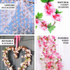 2 Pack | 7FT White Artificial Cherry Blossom Silk Flower Garland, UV Protected Waterproof Hanging Vines
