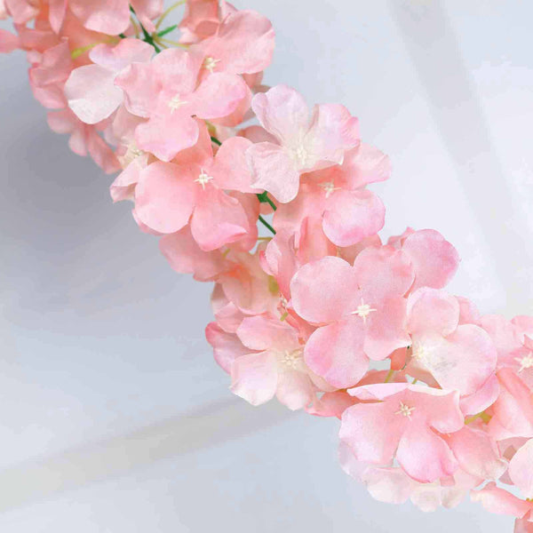 7 FT Blush | Rose Gold Silk Hydrangea Artificial Flower Garland