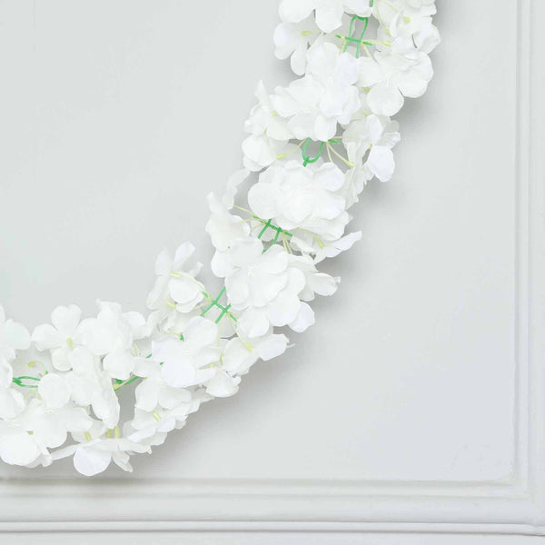 7 FT Cream Silk Hydrangea Artificial Flower Garland