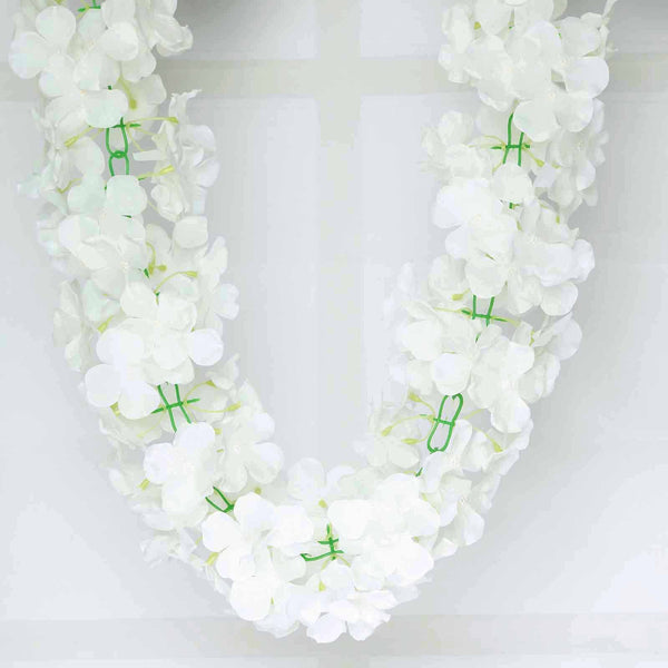7 FT Cream Silk Hydrangea Artificial Flower Garland