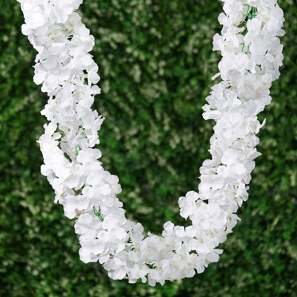 7 FT White Silk Hydrangea Artificial Flower Garland