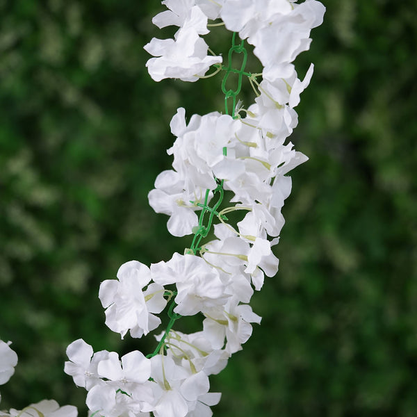 7 FT White Silk Hydrangea Artificial Flower Garland#whtbkgd