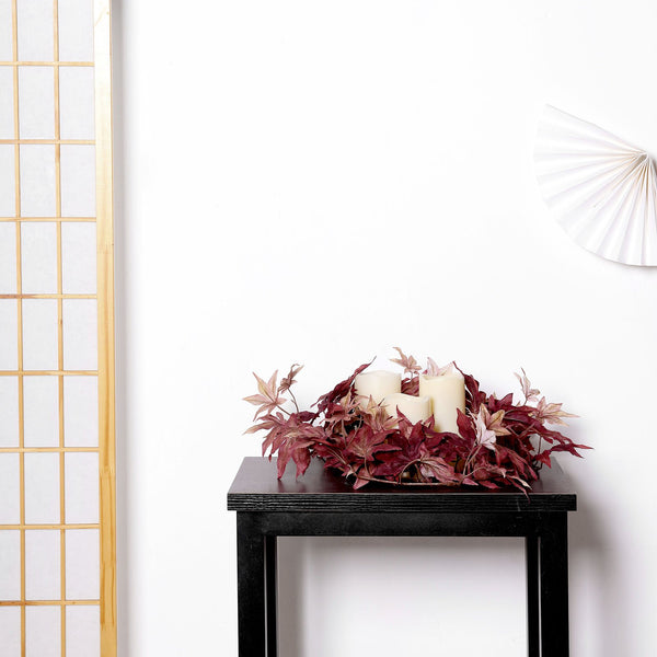 6 FT Artificial Maple Leaf Garland, Thanksgiving Decor - Burgundy