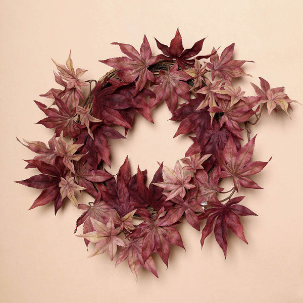 6 FT Artificial Maple Leaf Garland, Thanksgiving Decor - Burgundy
