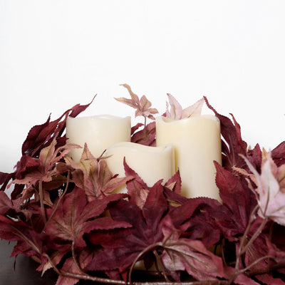 6 FT Artificial Maple Leaf Garland, Thanksgiving Decor - Burgundy