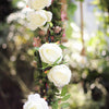 6 ft | Cream | Silk Peony Garland | Bendable Wire Vines | Artificial Flower Garlands with Leaves
