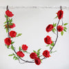 6 ft | Red | Silk Peony Garland | Bendable Wire Vines | Artificial Flower Garlands with Leaves