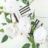 6 ft | White | Silk Peony Garland | Bendable Wire Vines | Artificial Flower Garlands with Leaves