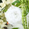 6 ft | White | Silk Peony Garland | Bendable Wire Vines | Artificial Flower Garlands with Leaves