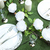 6 ft | White | Silk Peony Garland | Bendable Wire Vines | Artificial Flower Garlands with Leaves