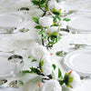 6 ft | White | Silk Peony Garland | Bendable Wire Vines | Artificial Flower Garlands with Leaves