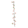 6 ft | Blush | Silk Rose Garland | Bendable Wire Vines | Artificial Flower Garlands with Leaves