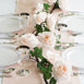 6 ft | Blush | Silk Rose Garland | Bendable Wire Vines | Artificial Flower Garlands with Leaves
