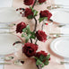6 FT Burgundy UV Protected Silk Rose Garland - Artificial Wedding Garland - 14 Flowers