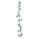 6 ft | Aqua | Silk Rose Garland | Bendable Wire Vines | Artificial Flower Garlands with Leaves