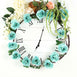 6 ft | Aqua | Silk Rose Garland | Bendable Wire Vines | Artificial Flower Garlands with Leaves