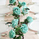 6 ft | Aqua | Silk Rose Garland | Bendable Wire Vines | Artificial Flower Garlands with Leaves