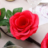 6 ft | Red | Silk Rose Garland | Bendable Wire Vines | Artificial Flower Garlands with Leaves#whtbkgd