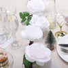 6 ft | White | Silk Rose Garland | Bendable Wire Vines | Artificial Flower Garlands with Leaves