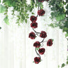 6 FT Burgundy UV Protected Silk Rose Garland - Artificial Wedding Garland - 14 Flowers