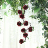 6 FT Burgundy UV Protected Silk Rose Garland - Artificial Wedding Garland - 14 Flowers