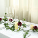 6FT Long Burgundy Real Touch Rose Garland With 5 Big Roses, Wedding Garland Centerpiece