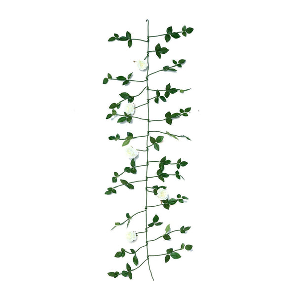 6FT Long Cream Real Touch Rose Garland With 5 Big Roses, Wedding Garland Centerpiece