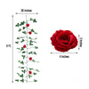 6FT Long Red Real Touch Rose Garland With 5 Big Roses, Wedding Garland Centerpiece