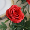 6FT Long Red Real Touch Rose Garland With 5 Big Roses, Wedding Garland Centerpiece#whtbkgd