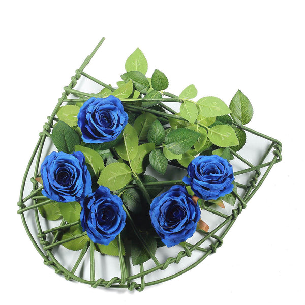 6FT Long Royal Blue Real Touch Rose Garland With 5 Big Roses, Wedding Garland Centerpiece