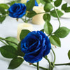 6FT Long Royal Blue Real Touch Rose Garland With 5 Big Roses, Wedding Garland Centerpiece#whtbkgd