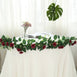6 ft | Burgundy | 20 Flowers | UV Protected Silk Rose Garland | Bendable Wire Vines | Artificial Flower Garlands with Leaves