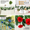 6FT | Cream | 20 Flowers | UV Protected Silk Rose Garland | Bendable Wire Vines | Artificial Flower Garlands with Leaves