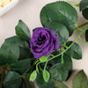 6 ft | Purple | 20 Flowers | UV Protected Silk Rose Garland | Bendable Wire Vines | Artificial Flower Garlands with Leaves#whtbkgd