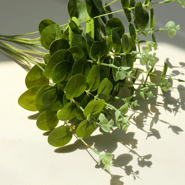 2 Bushes | 19'' Light Green Eucalyptus Sprays Artificial Plants#whtbkgd