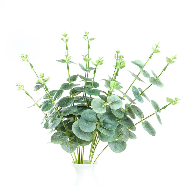 2 Bushes | 19'' Tall Frosted Green Artificial Eucalyptus Sprays